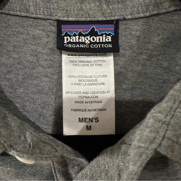 Patagonia Men's Squeaky Clean Polo grey size medium style 52776 cotton - Picture 4 of 7